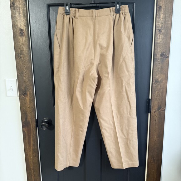 Sag Harbor Vintage Camel Brown 100% Wool High Rise Pleated Pants Size 14p petite - Picture 5 of 11